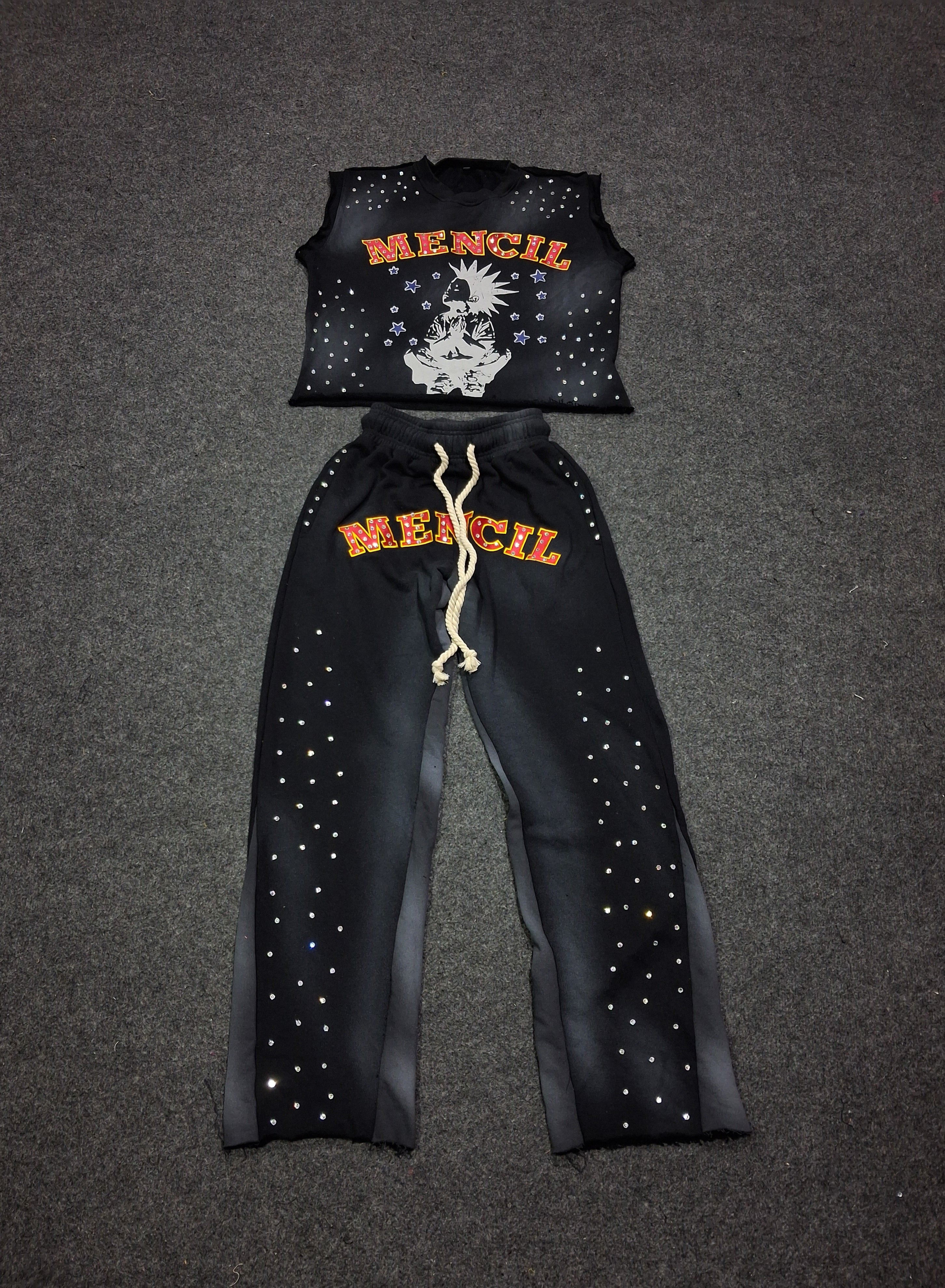 Aura Velvet Gold Full Tracksuit in Sweatpants