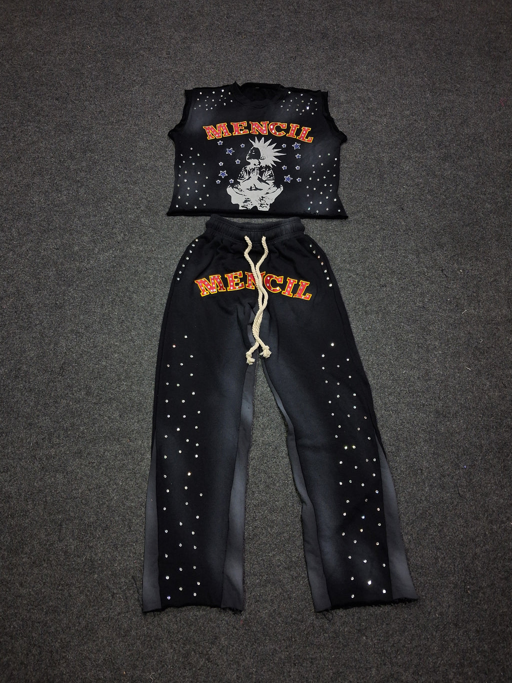 Aura Velvet Gold Full Tracksuit in Sweatpants