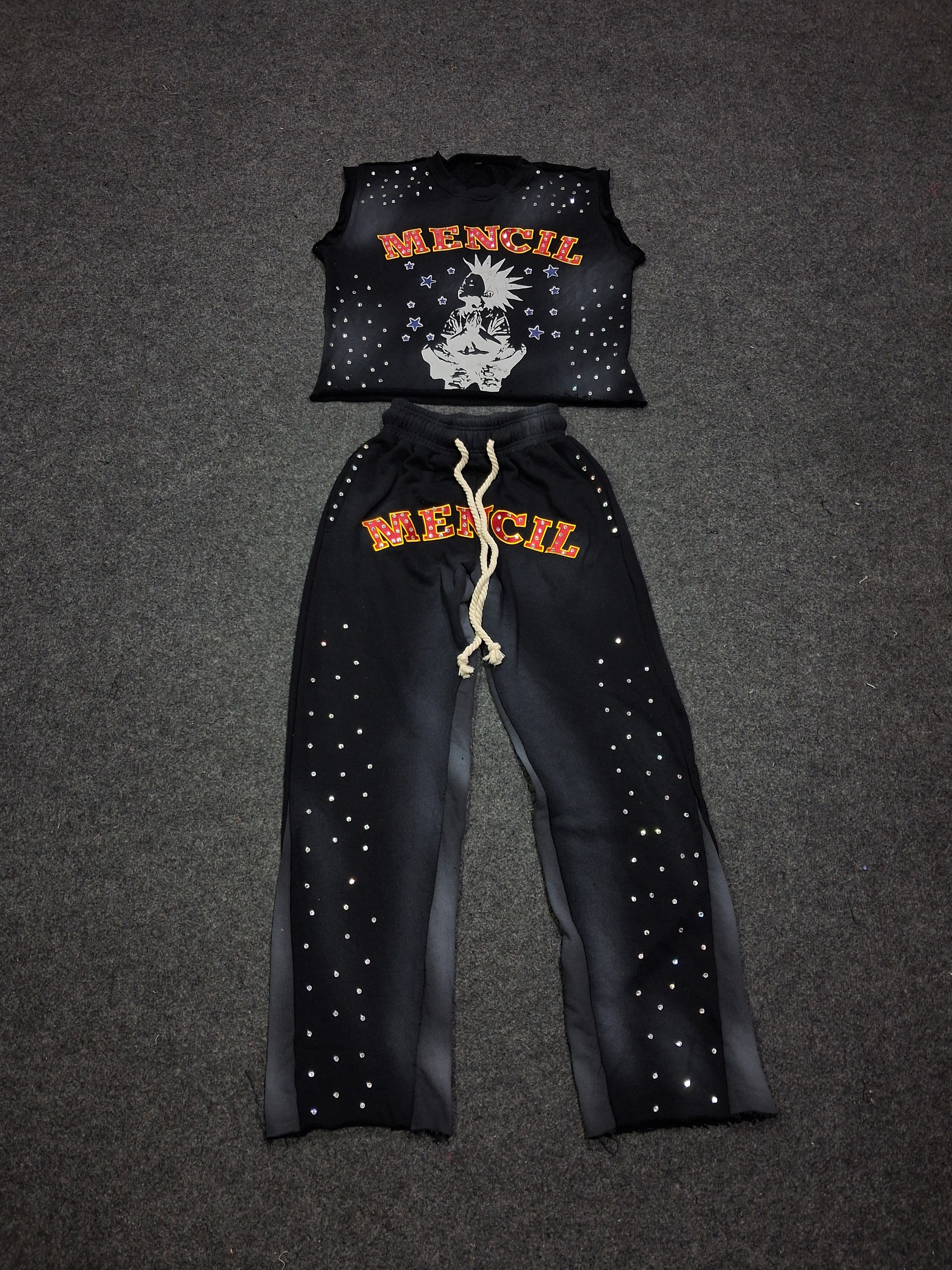 Aura Velvet Gold Full Tracksuit in Sweatpants