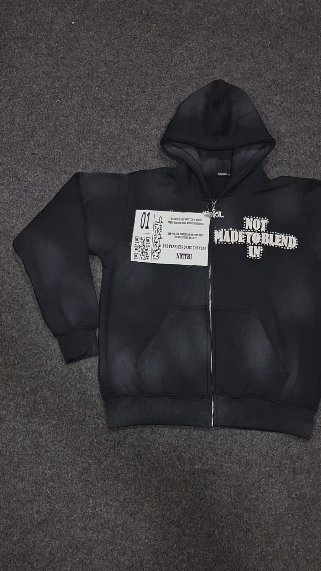 Not Made To Blend In “NMTBI” Hoodie {Shadow Black}