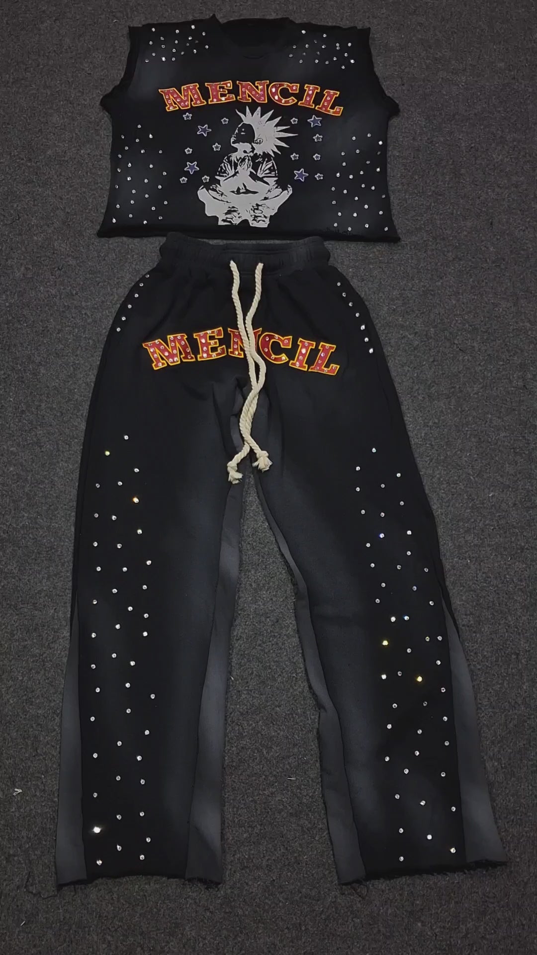 Aura Velvet Gold Full Tracksuit in Sweatpants